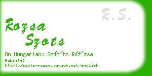 rozsa szots business card